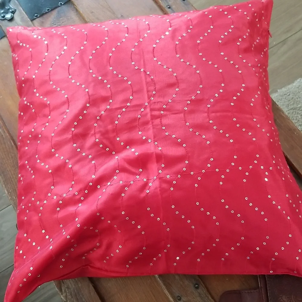 Red Satin Bling Pillow Cushion Valentine's Day